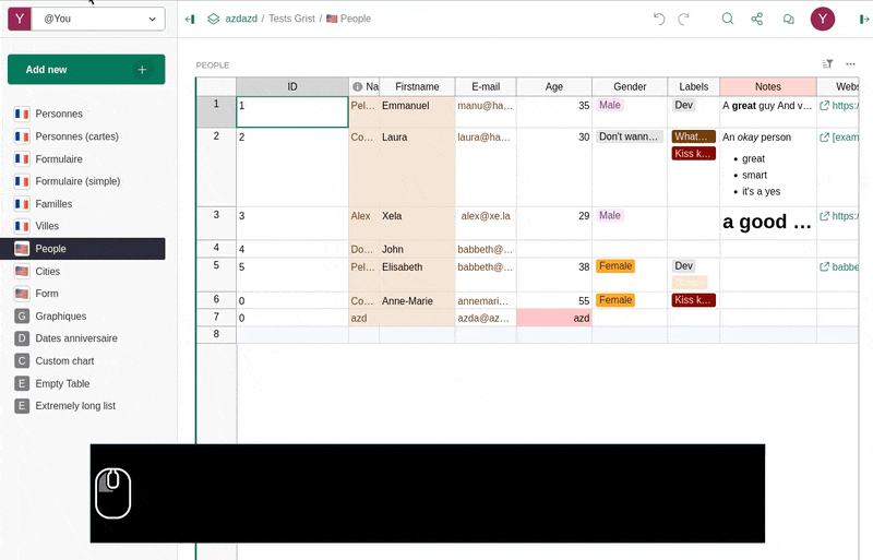 Add widget with keyboard