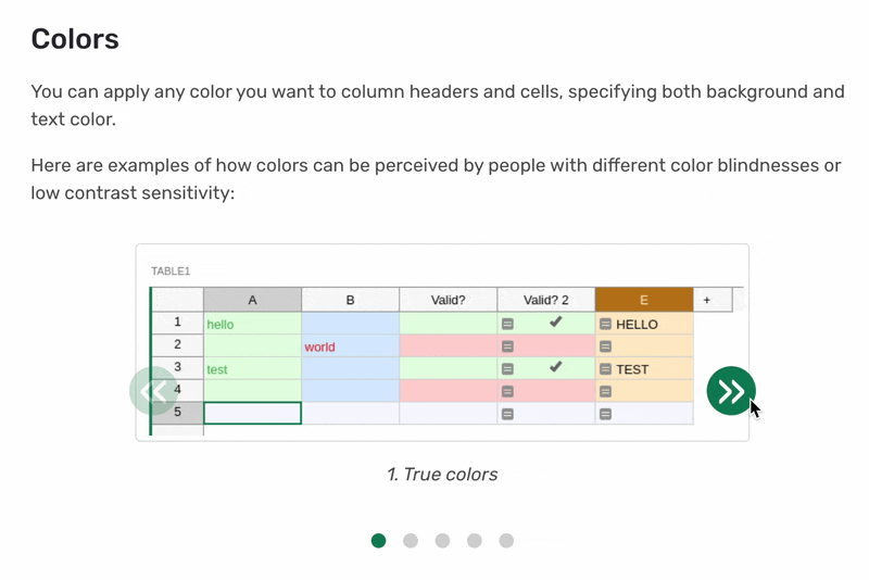 Color perception comparison