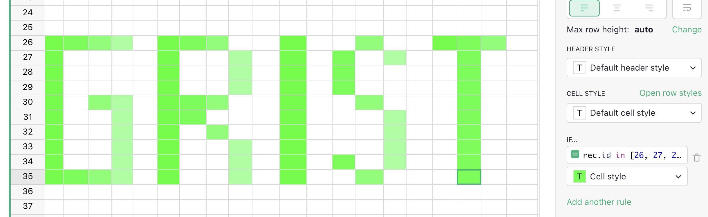 Conditional formatting via AI